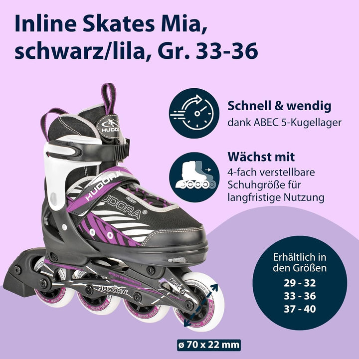 HUDORA Inliner Mia/Leon - Inliner für Kinder, Jugendliche und Erwachsene - Verschiedene Grössen - Ro