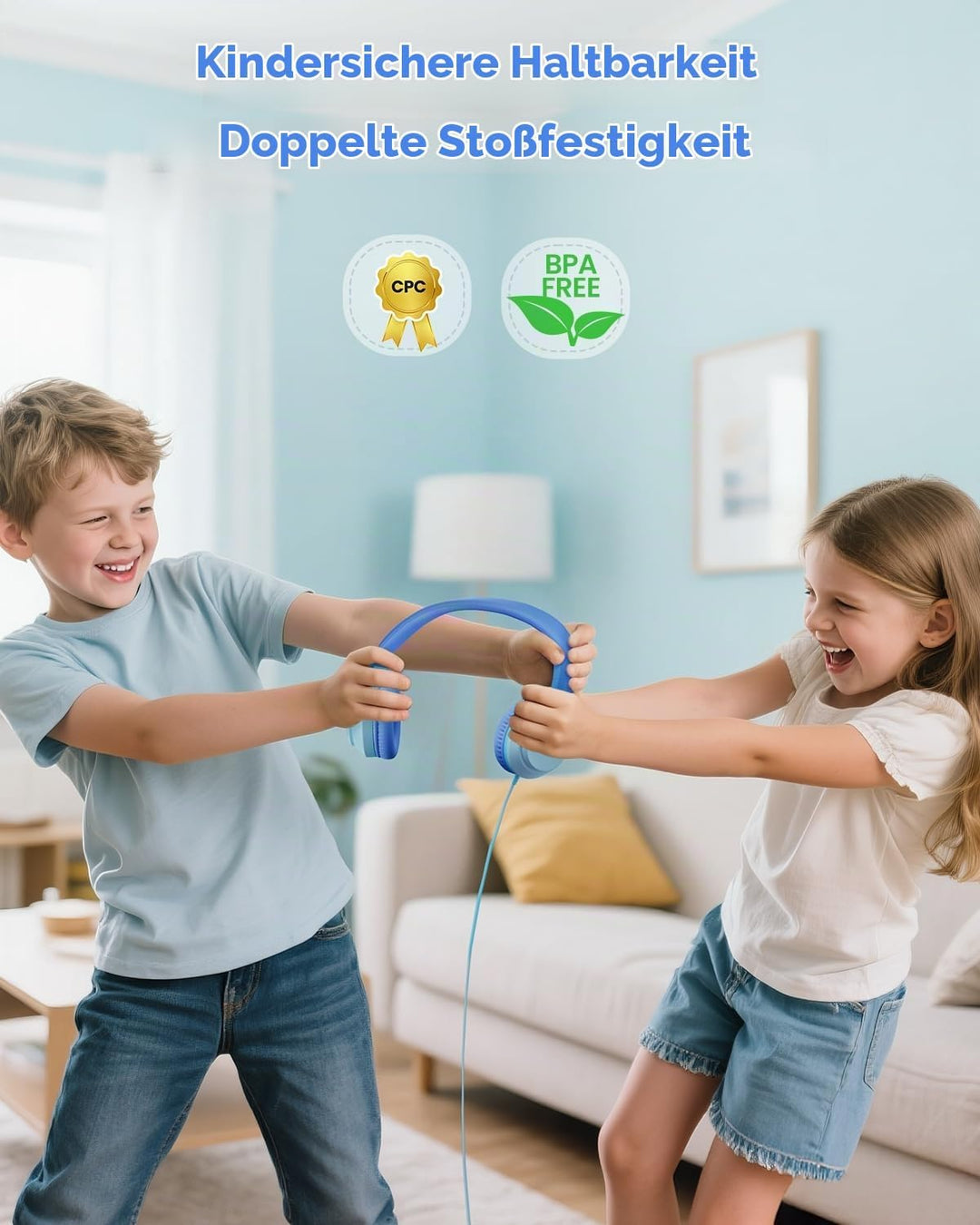 Kinder Kopfhörer, 74/85/94dB Sichere Lautstärke Kopfhörer Kinder mit Kabel, Stereo Sound, Faltbare,