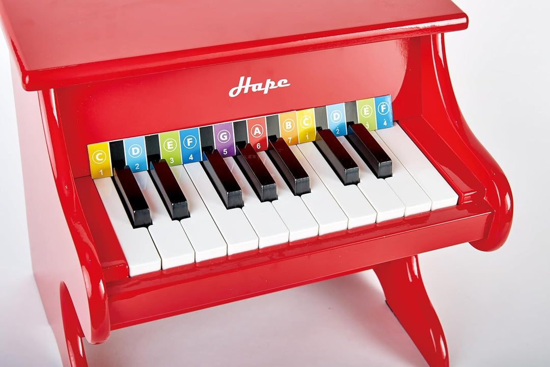 Hape Spielzeug-Klavier | Mit 18 Tasten, Musikinstrument für Kinder aus Holz, Rot
