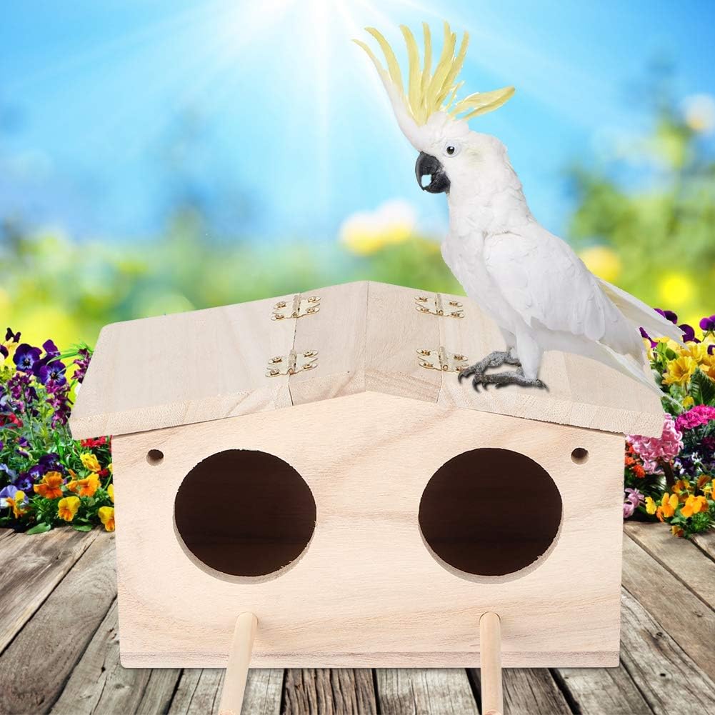 Hölzerner Nistkasten für Sittiche Nymphensittich Vogelhaus Voliere Zuchtbox Brutkasten Papageien Vog