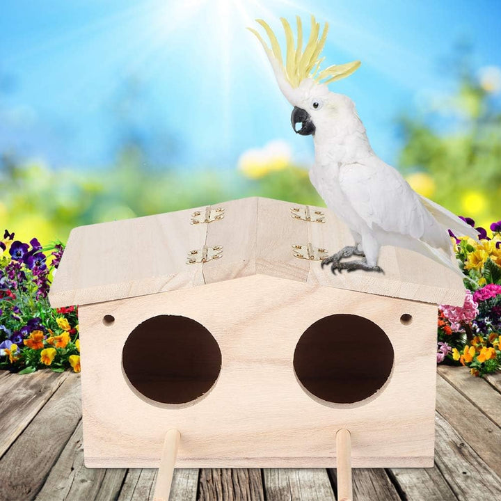 Hölzerner Nistkasten für Sittiche Nymphensittich Vogelhaus Voliere Zuchtbox Brutkasten Papageien Vog