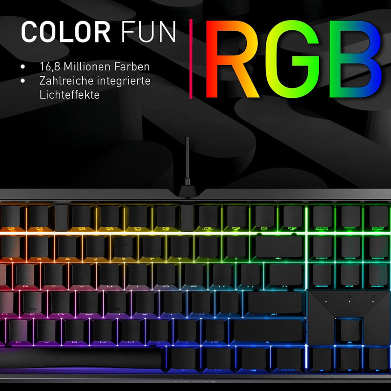 CHERRY MX Board 3.0 S, mechanische Gaming-Tastatur mit RGB-Beleuchtung, Deutsches Layout (QWERTZ), k