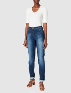 Cecil Damen Toronto Lang Jeans 26W / 32L Mid Blue Used Wash, 26W / 32L Mid Blue Used Wash