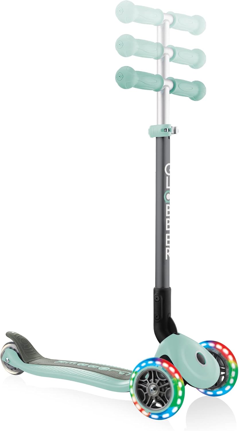 Globber - Primo FOLDABLE LIGHTS - Faltbarer Tretroller mit 3 Rädern für Kinder im Alter von 3 bis 6