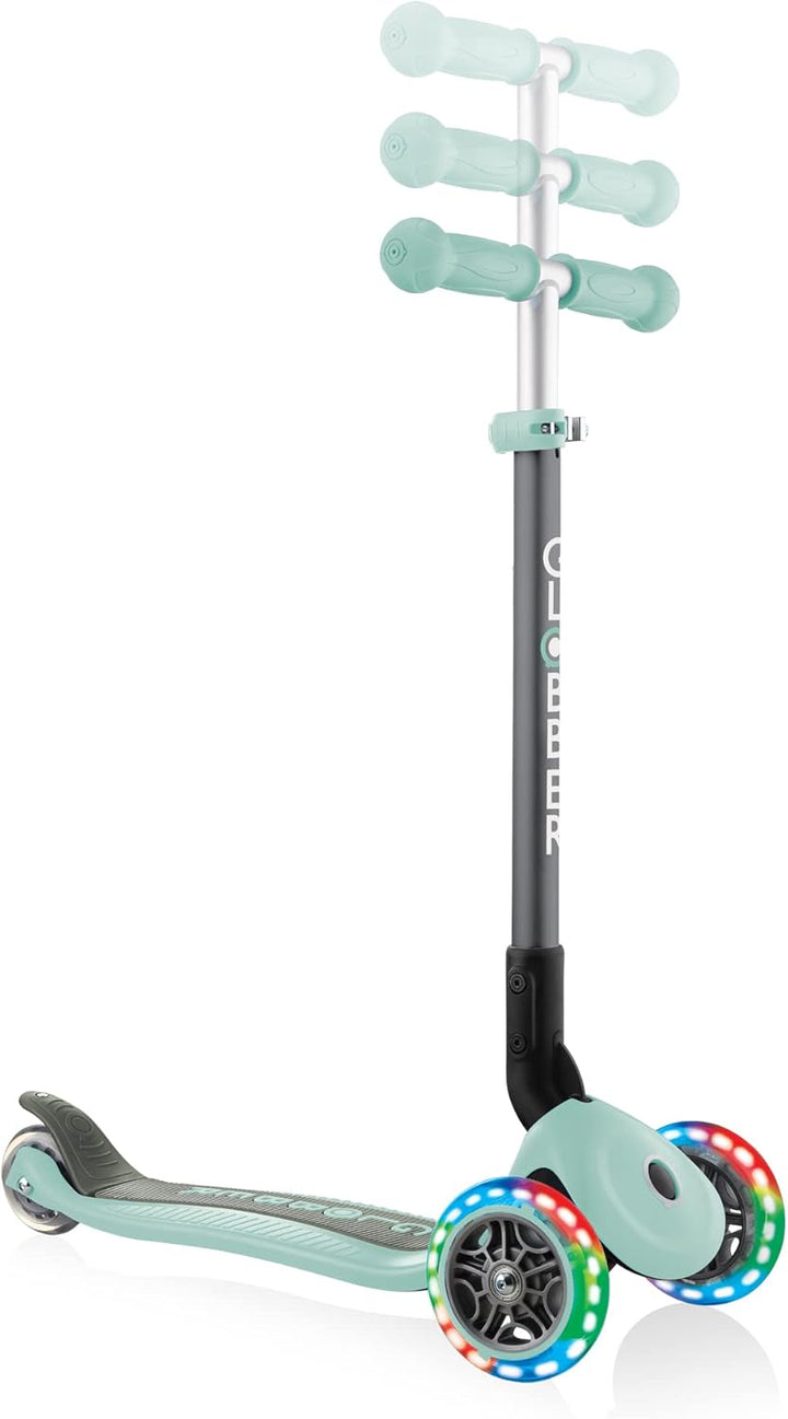 Globber - Primo FOLDABLE LIGHTS - Faltbarer Tretroller mit 3 Rädern für Kinder im Alter von 3 bis 6