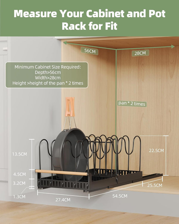 NETEL Topfdeckelhalter Schublade,Ausziehbarer Pfannen Organizer，Deckelhalter für Schrank,Topf Organi