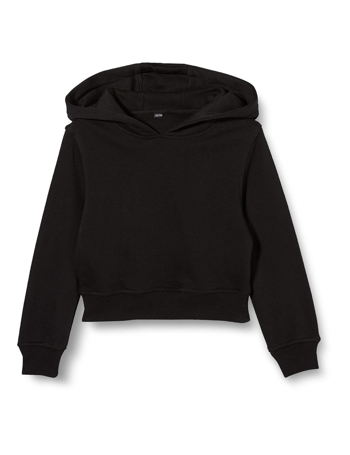 Build Your Brand Mädchen By113-girls Cropped Sweat Hoody Hooded Sweatshirt (1er Pack) 146-152 Schwar