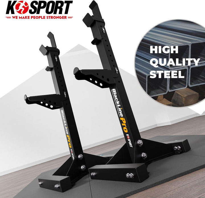 K-Sport: Massiver Squat Rack I verstärkte Langhantelablage bis 350 kg belastbar I Profi Hantelablage