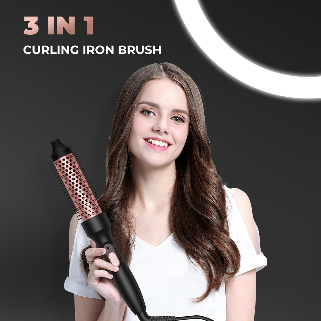 UKLISS Thermobürste 32mm Thermal Brush, Pro Leichte Thermo Rundbürste 200℃, 3 in 1 Thermo Rundbürste
