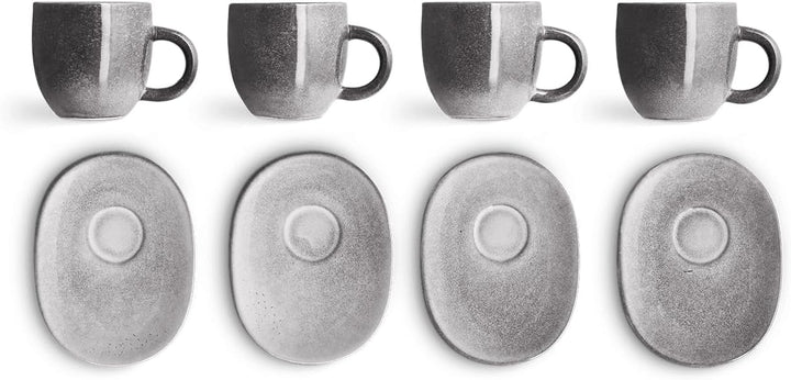 SPRINGLANE Espressotasse mit Untertasse Misty Cliff 4er-Set, Steingut 4 Stück (1er Pack), 4 Stück (1