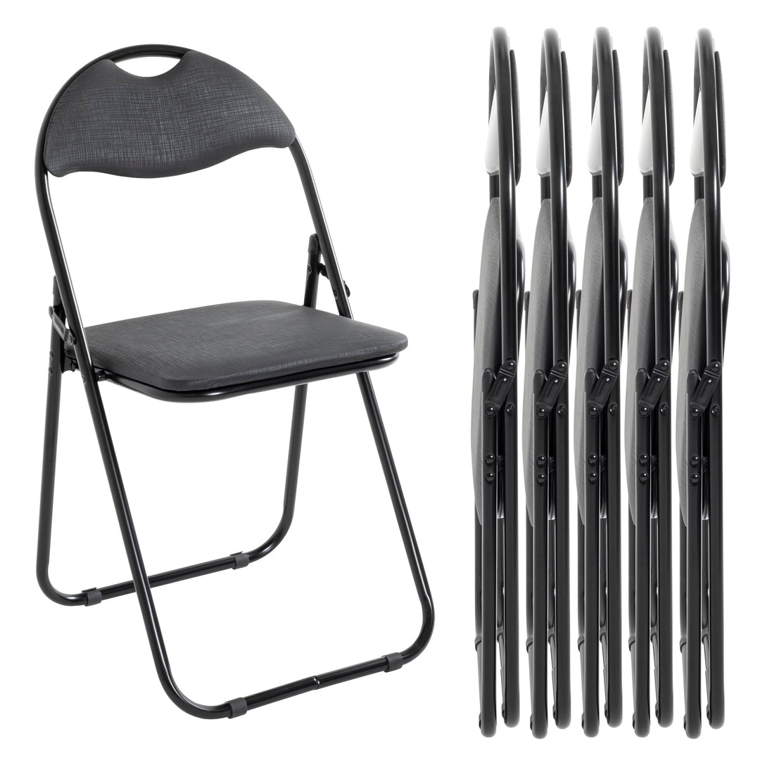 HAKU Möbel Klappstuhl 6er Set, Rücken gepolstert, schwarz, B 44 x T 47 x H 80 cm