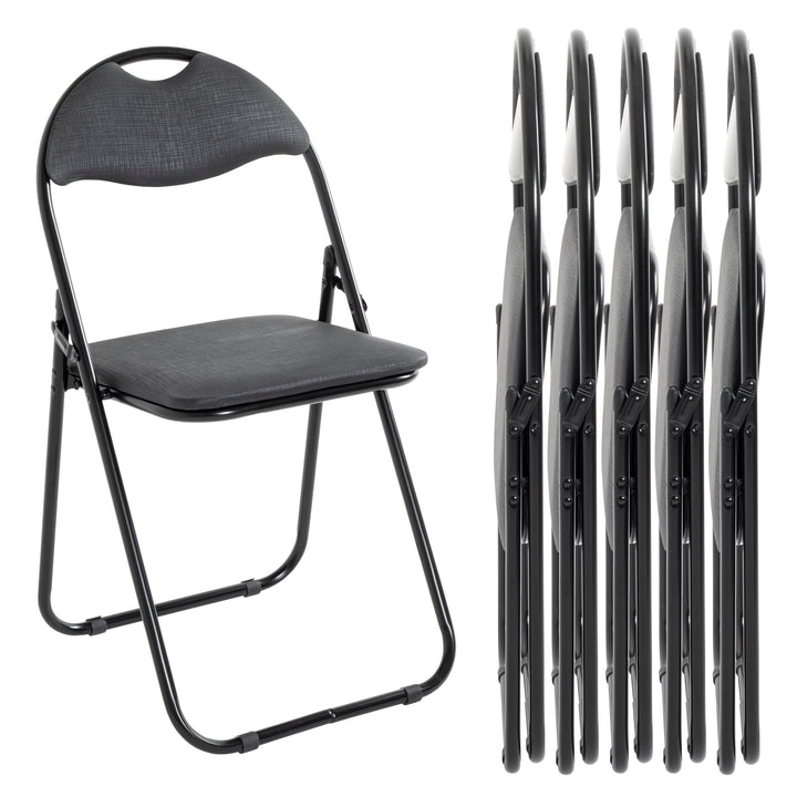 HAKU Möbel Klappstuhl 6er Set, Rücken gepolstert, schwarz, B 44 x T 47 x H 80 cm