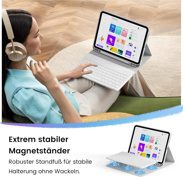 GKABXY Hülle mit Tastatur für iPad Air 11 Zoll 2025 2024 (M3/M2), iPad Air 5 4 2022/2020 10,9 Zoll,