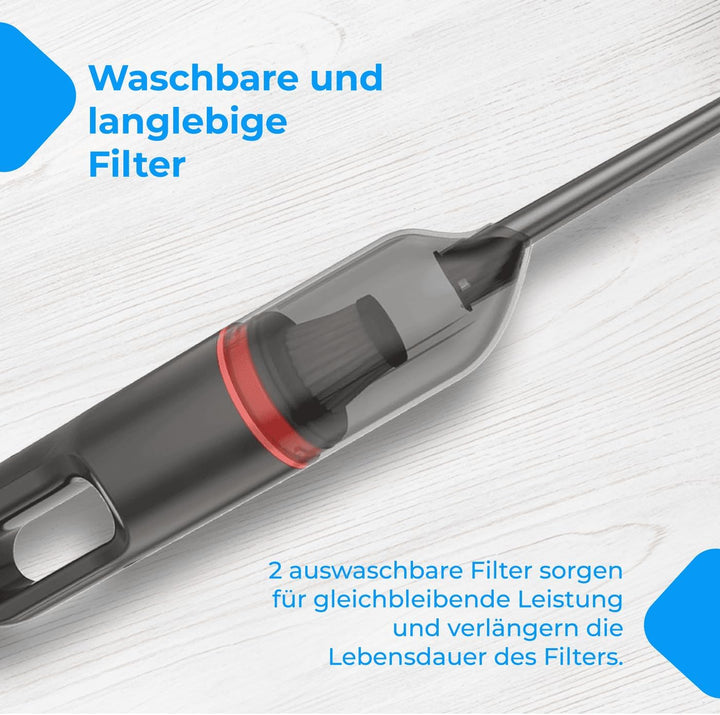 NK Mini Handstaubsauger Kabellos Portabel 6000 PA, 20 Minuten Laufzeit, Zubehör für Auto und Haus, W