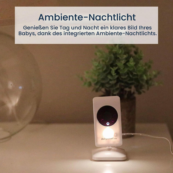 Babysense Video-Babyphone Zwei Kameras und Audio, Grosser Reichweite, Anzeige der Raumtemperatur, Na