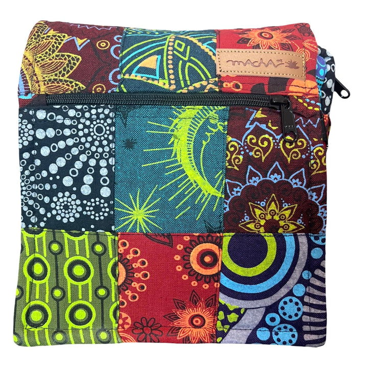 Damen Baumwolle Umhängetasche Indische Ethno Stil Boho Maliprint Tasche Baumwolle satche l mit Klapp