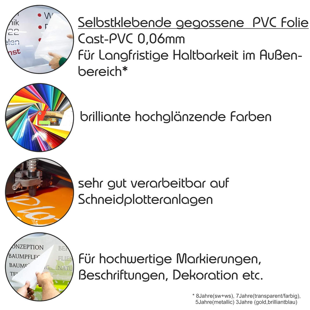 Finest Folia 25x Din A4 Bögen 29,7x21cm 751C Selbstklebende Plotterfolie Bastelfolie (Metallic, 25er