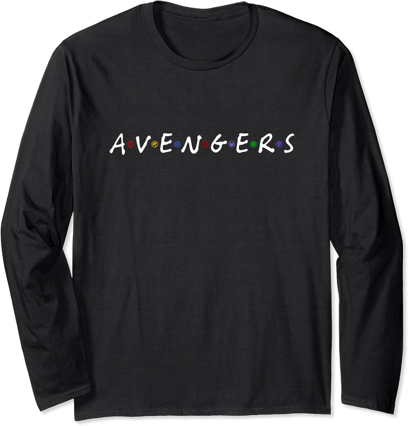 Marvel Avengers 90s TV Logo Langarmshirt