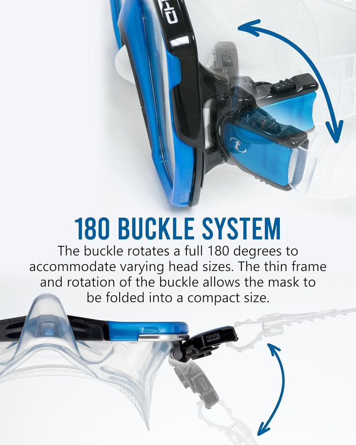 Taucherbrille Tusa Freedom HD - einglas tauchmaske schnorchelmaske erwachsene profi (M-1001) Metalli