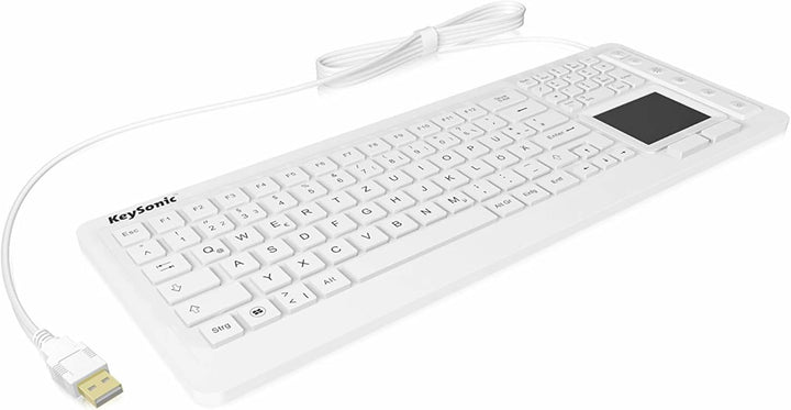 KeySonic KSK-6231 INEL (DE) Industrie Tastatur, USB-kabelgebunden mit Touchpad, wasserdicht, staubdi