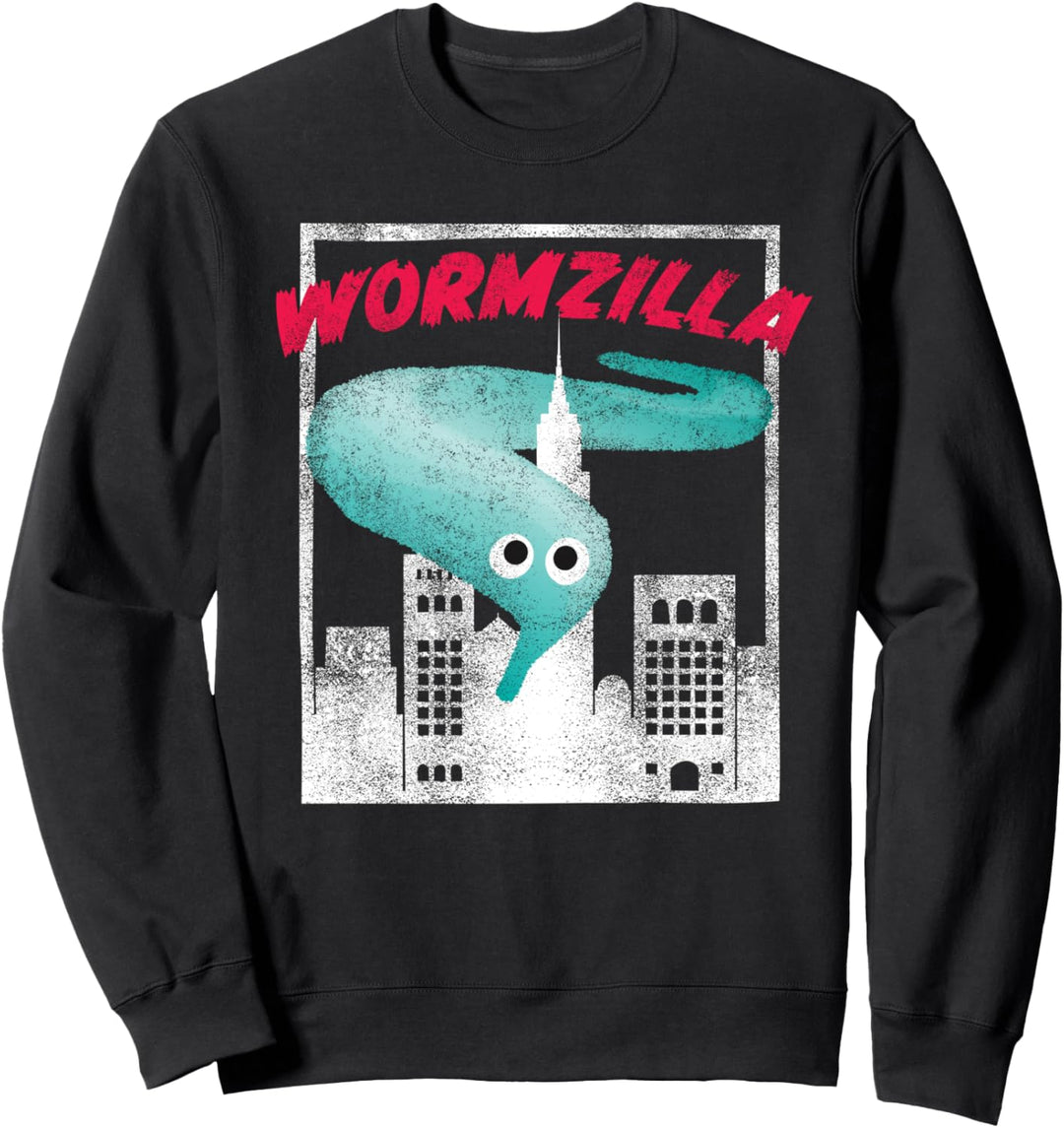 Wurm auf einer Schnur Meme Wormzilla Retro Jahren Stil Sweatshirt