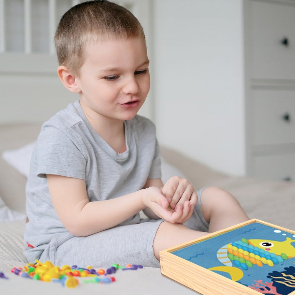 RANJIMA Mosaik Steckspiel, Mosaik Bastelset Kinder, Steckspiel ab 3 4 5 Jahre,Mosaik Steckspiel Pegb