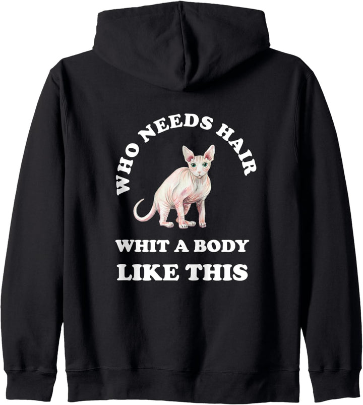 Nacktkatze Haarlose Katze Sphynx Glatzkopf Glatze Spruch Kapuzenjacke