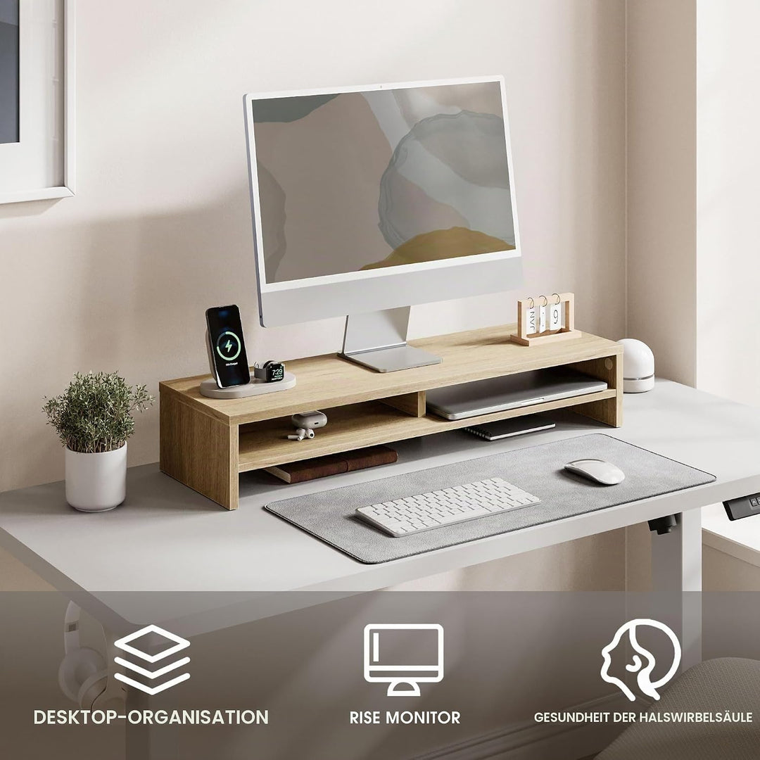 Fenge Dual Monitorständer Riser 2 Etagen Bildschirmständer für Computer PC Laptop Drucker TV, Schrei