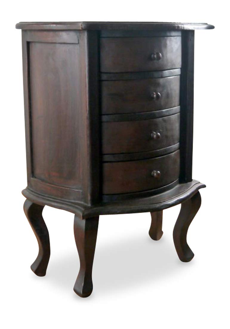 livasia Massivholzschrank bogenförmig Kommode asiatischer Schubladenschrank (Handarbeit)