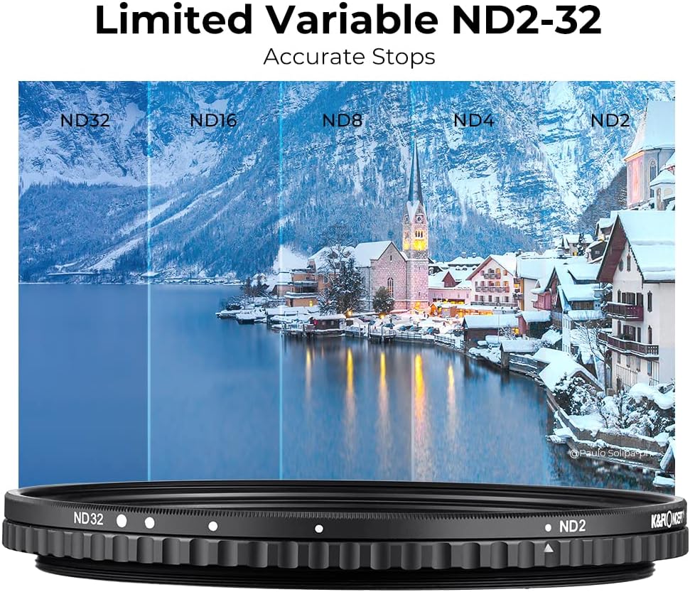 K&F Concept Nano-X ND Filter 52mm Variabler Graufilter ND2-32 (1-5 Stop) Neutral Graufilter
