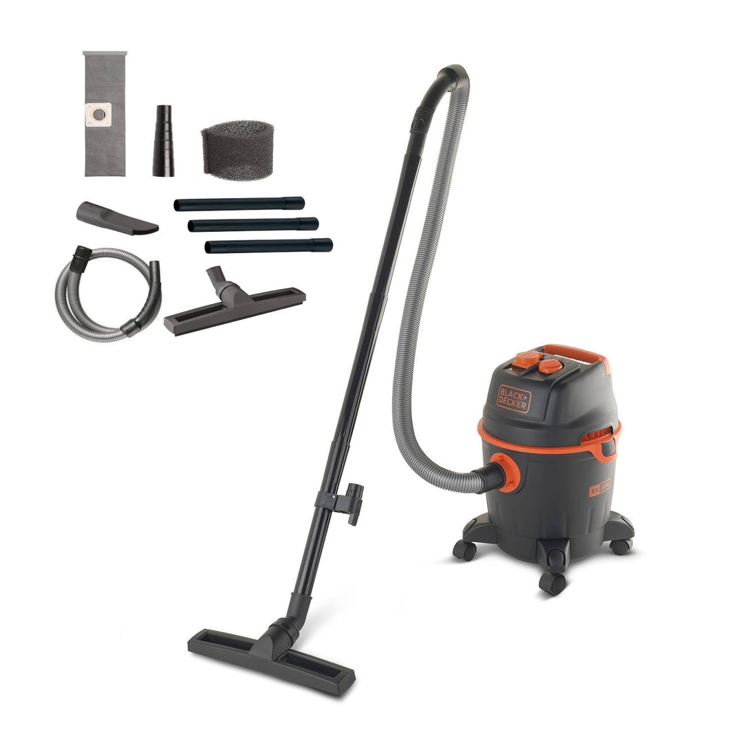 BLACK+DECKER Nass und Trockensauger BXVC20PTE mit Integrierte Steckdose für Elektrowerkzeug (1200 W,