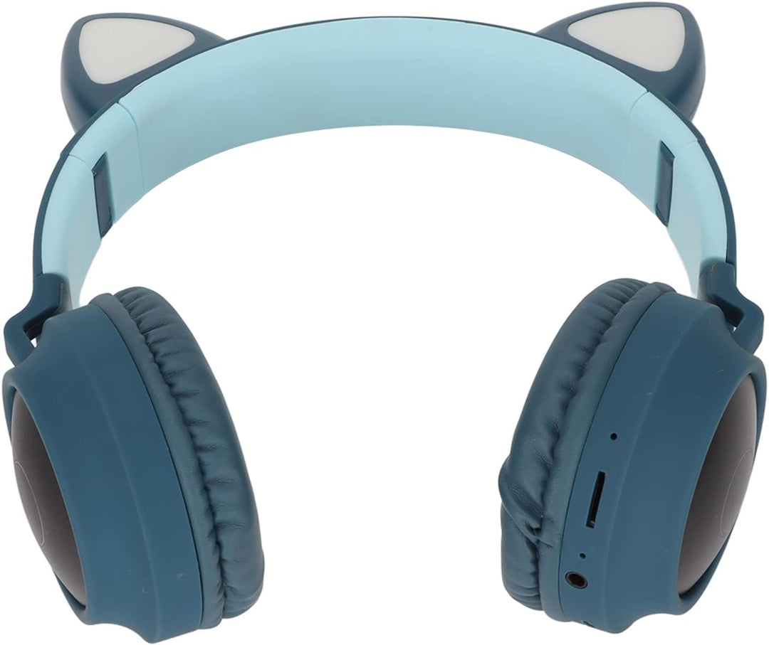 Cat Ear Kopfhörer, Wireless 5.0 Gaming Headset Tragbarer Faltbarer Stereo Over Ear Kopfhörer mit LED