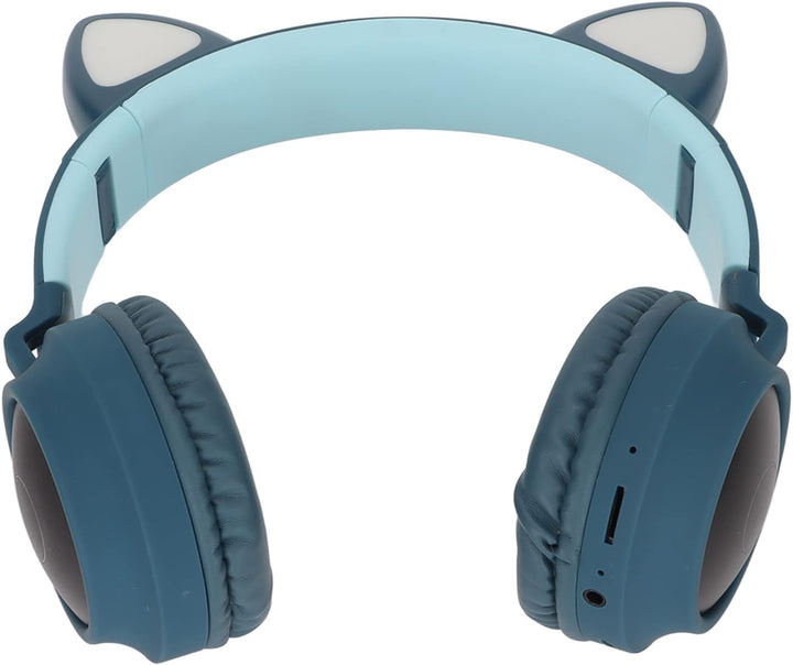 Cat Ear Kopfhörer, Wireless 5.0 Gaming Headset Tragbarer Faltbarer Stereo Over Ear Kopfhörer mit LED