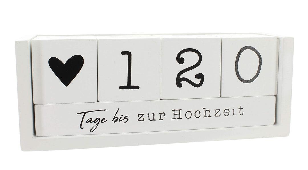 Jahres Countdown Kalender Würfel aus Holz mit Themenleiste - Dauer-Jahre-Tisch-Kalender - Lückenlose