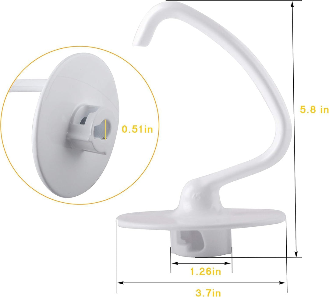 Poweka K45DH Knethaken Ersatz für KitchenAid K45 / K45SS / KSM90-110 – Aluminium mit Antihaftbeschic