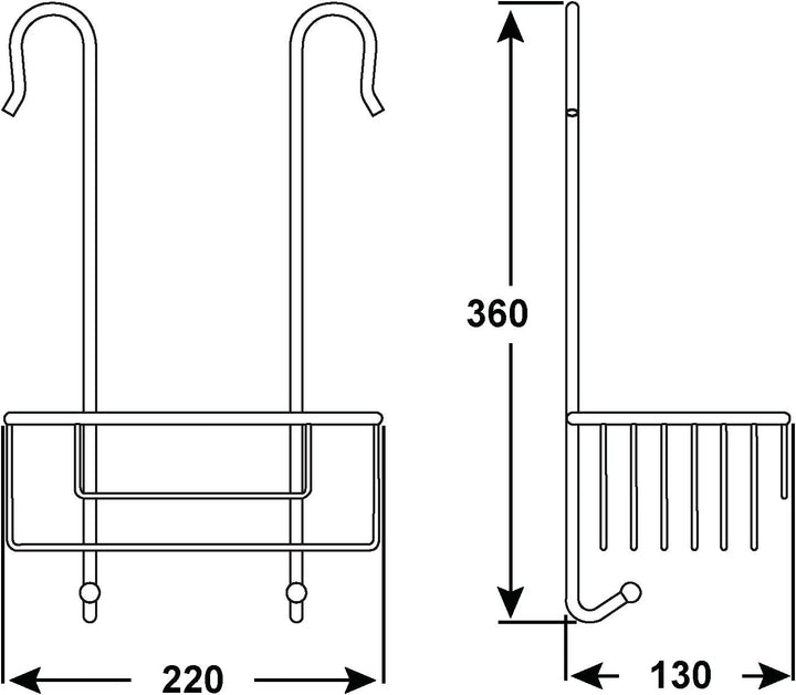 Cornat Einhänge-Duschkorb - Zum Einhängen an der Wandarmatur in Dusche & Badewanne - Extra hoher Kor