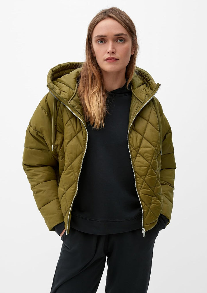 s.Oliver Steppjacke mit Kapuze, Khaki/Oliv