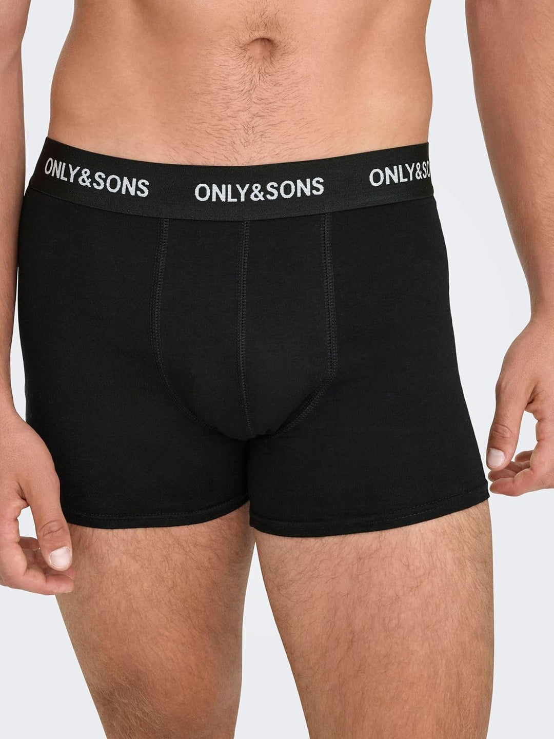 Only & Sons Male Shorts ONSFITZ 7-Pack Boxershorts XS Black/Detail:black Waist & White Logo, XS Blac