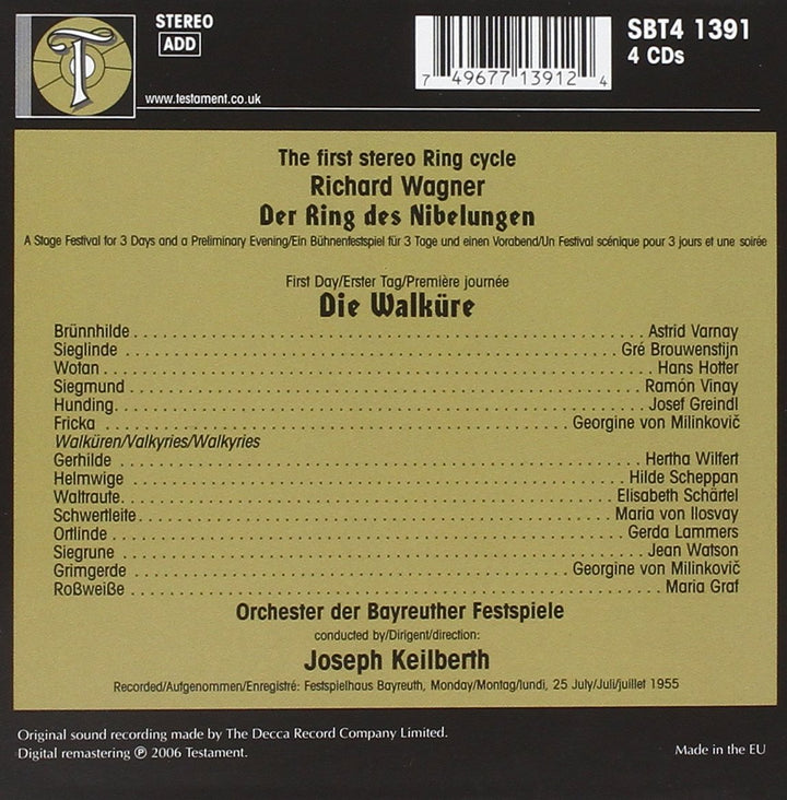 Die Walküre (Bayreuth 1955), Audio-CD