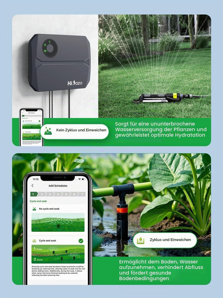 WiFi 4-Zonen Bewässerungscomputer mit App Steuerung, Smart Sprinkler Steuerung, 16 Bewässerungsprogr