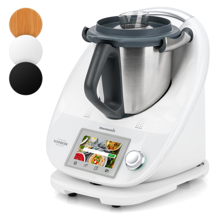 Bambus Gleitbrett für Thermomix TM6 TM5 | Natürliches Bambusmaterial | Mit Rollen für müheloses Vers