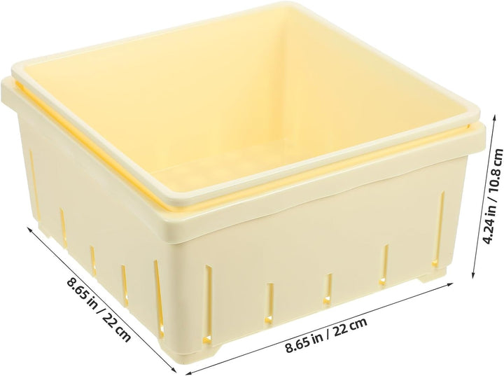 VICASKY Tofu Herstellungsform aus Kunststoff mit Komfortablem Griff und Saftabscheidung Beige Tofu K