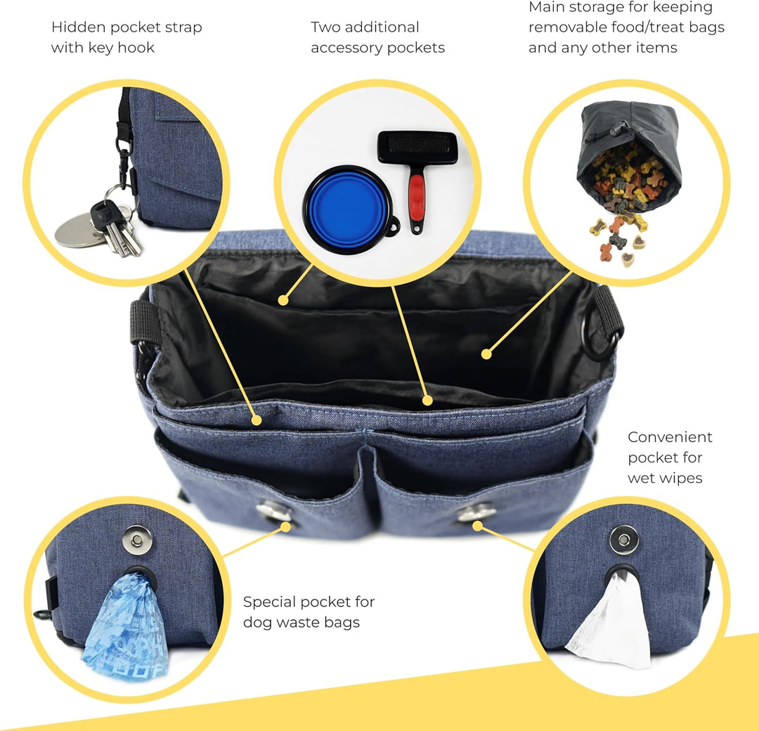 Arrivly SixWalker Gassi Tasche Hund Leckerlibeutel für Hunde mit Magnetverschluss, Praktischer Hunde