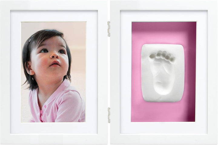 Pearhead Babyprints Newborn Baby Handprint and Footprint Desk Photo Frame &amp; Impression Kit, Excellen