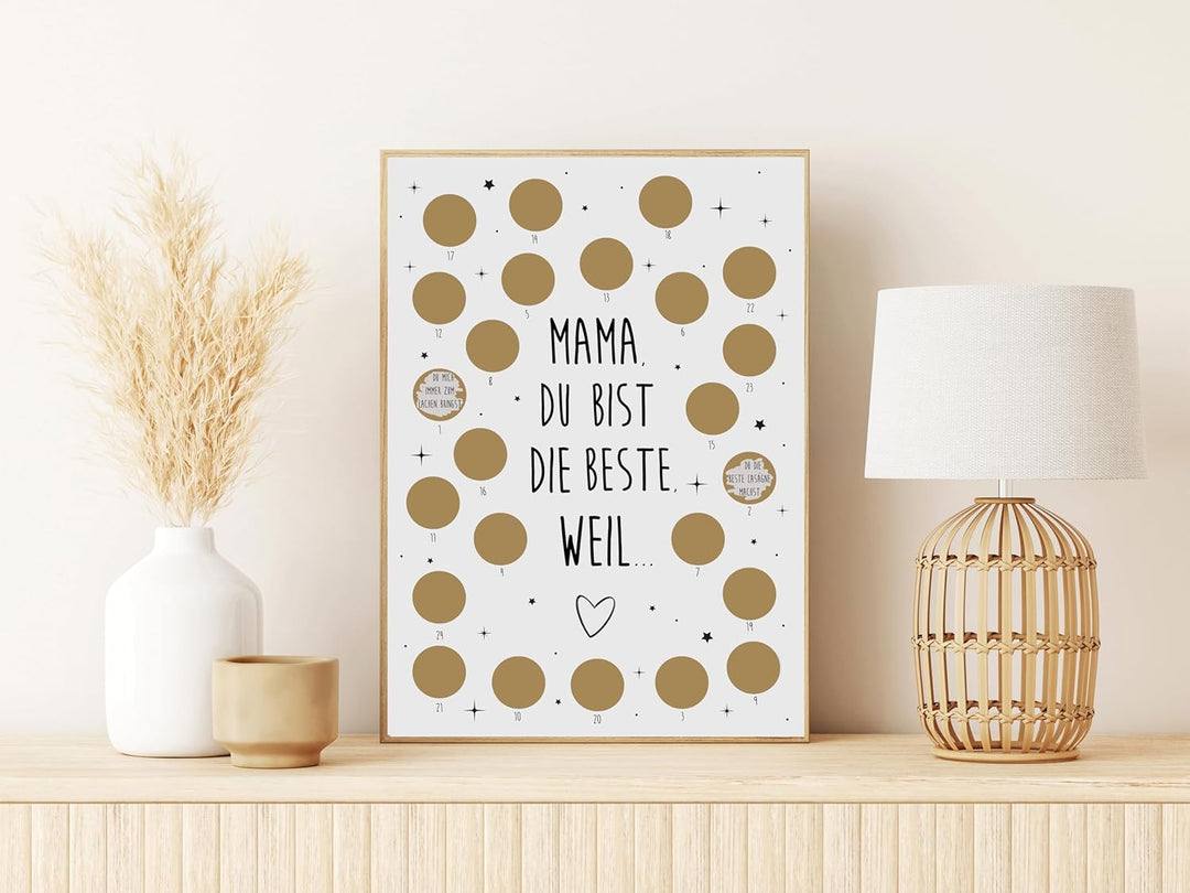 Adventskalender zum Rubbeln Weihnachtskalender (A4 Mama, Du bist die Beste), A4 Mama, Du bist die Be