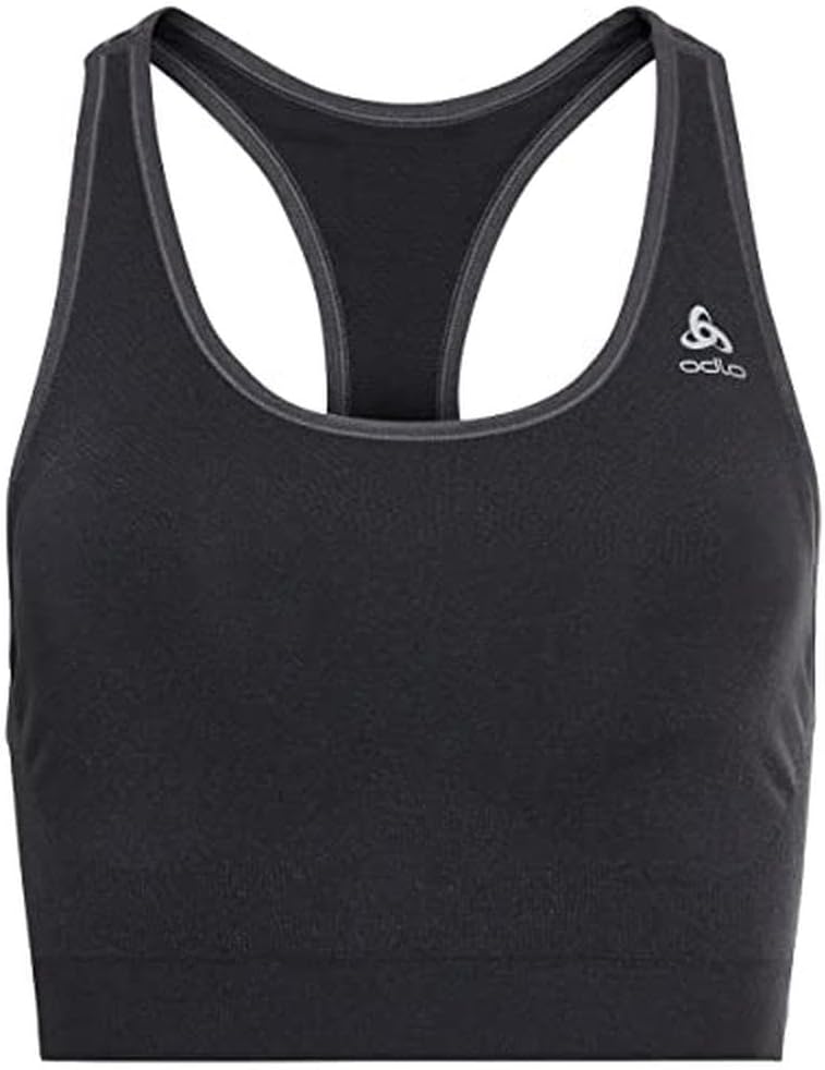 Odlo Damen Sport Bra Seamless Medium Ceramicool Sport-Bra XS Black Melange, XS Black Melange