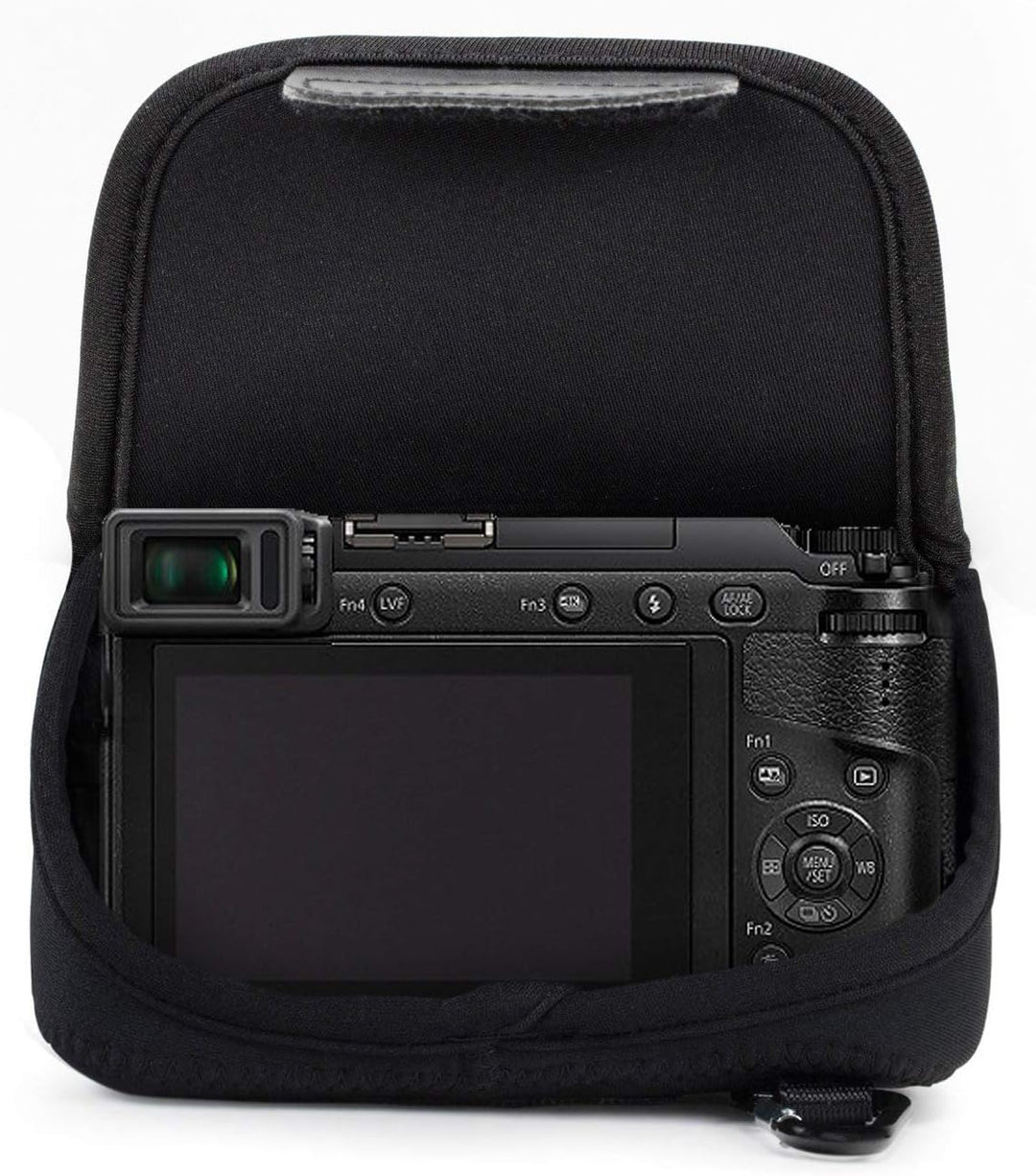 MegaGear MG739 Panasonic Lumix DMC-GX80 (14-140mm) Ultraleichte Kameratasche aus Neopren - Schwarz,