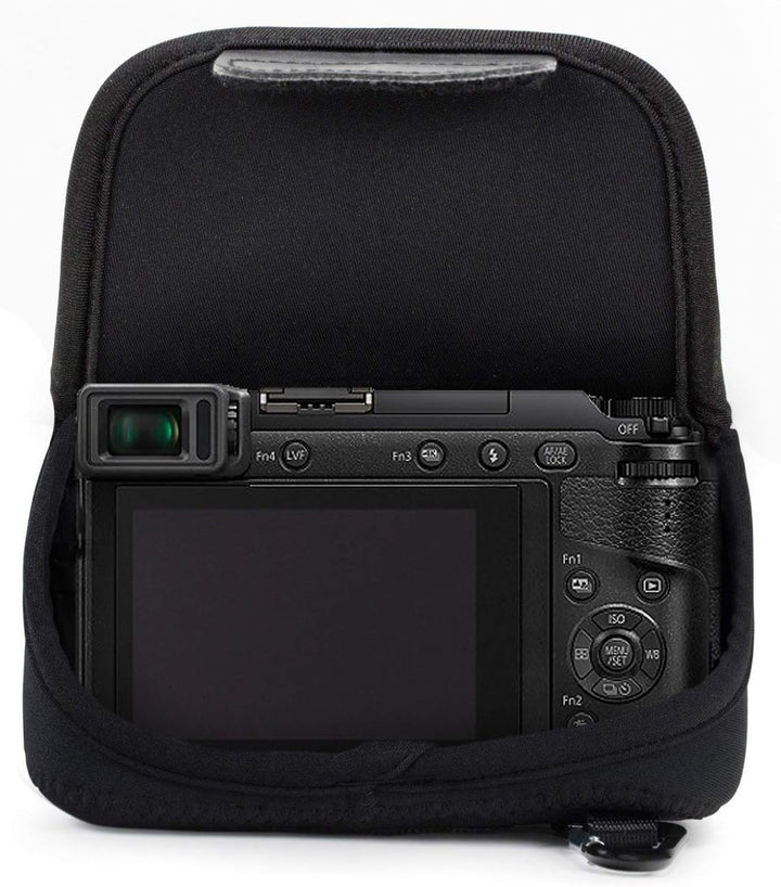 MegaGear MG739 Panasonic Lumix DMC-GX80 (14-140mm) Ultraleichte Kameratasche aus Neopren - Schwarz,