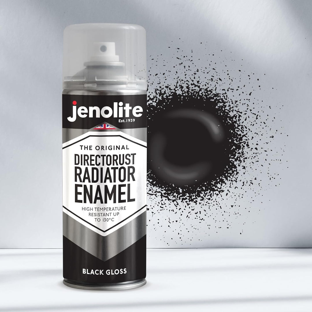 JENOLITE Heizkörperlack | Emaille-Sprühfarbe für Heizkörper | Schwarz glänzend | 3 x 400ml 3 Schwarz