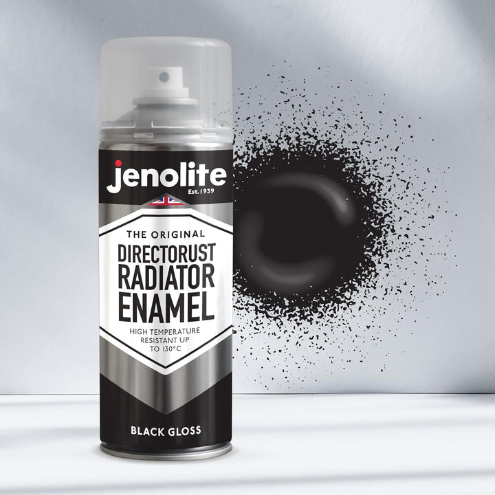 JENOLITE Heizkörperlack | Emaille-Sprühfarbe für Heizkörper | Schwarz glänzend | 3 x 400ml 3 Schwarz